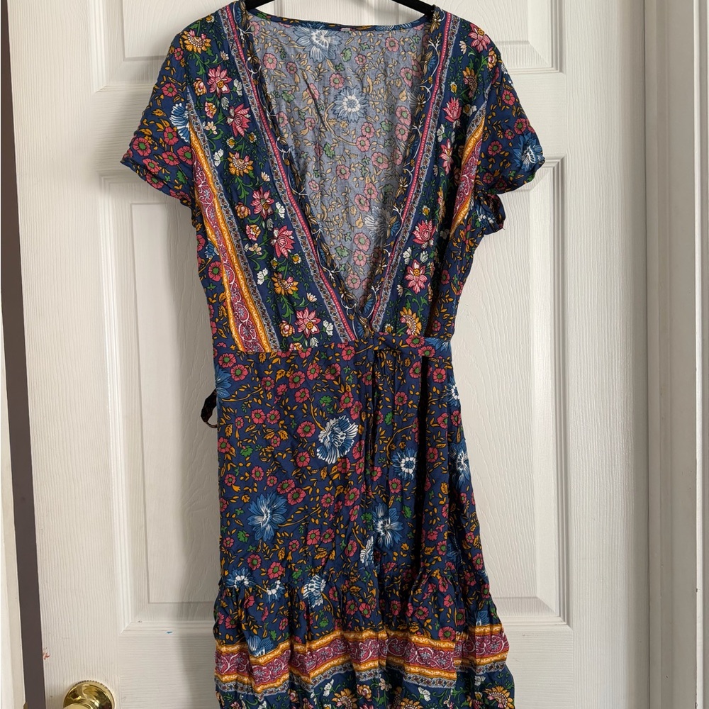Floral V-Neck Wrap Dress